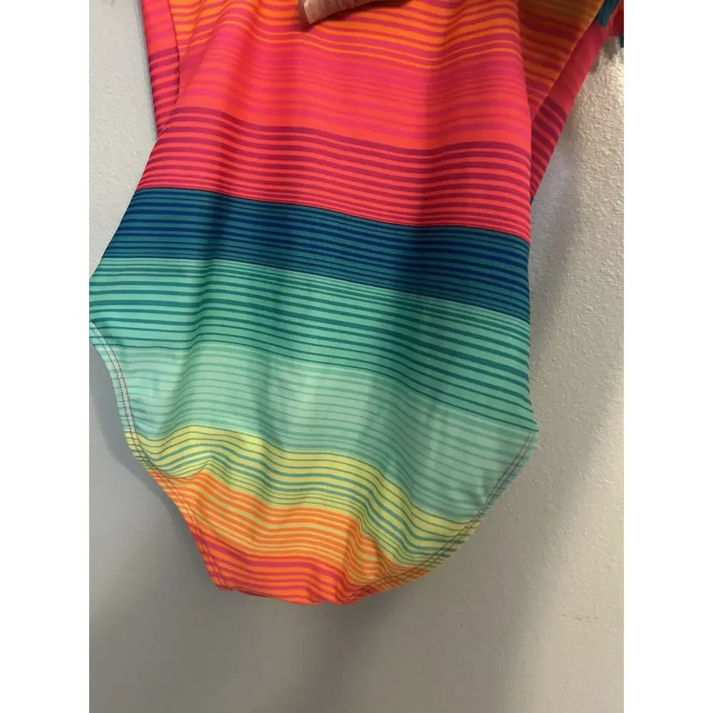 Girls Swimsuit Bright Multicolor Tassels Fringe Retro Fairy Size M Plus